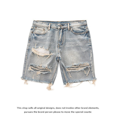 Men's Fashion Holes Short Denim Shorts